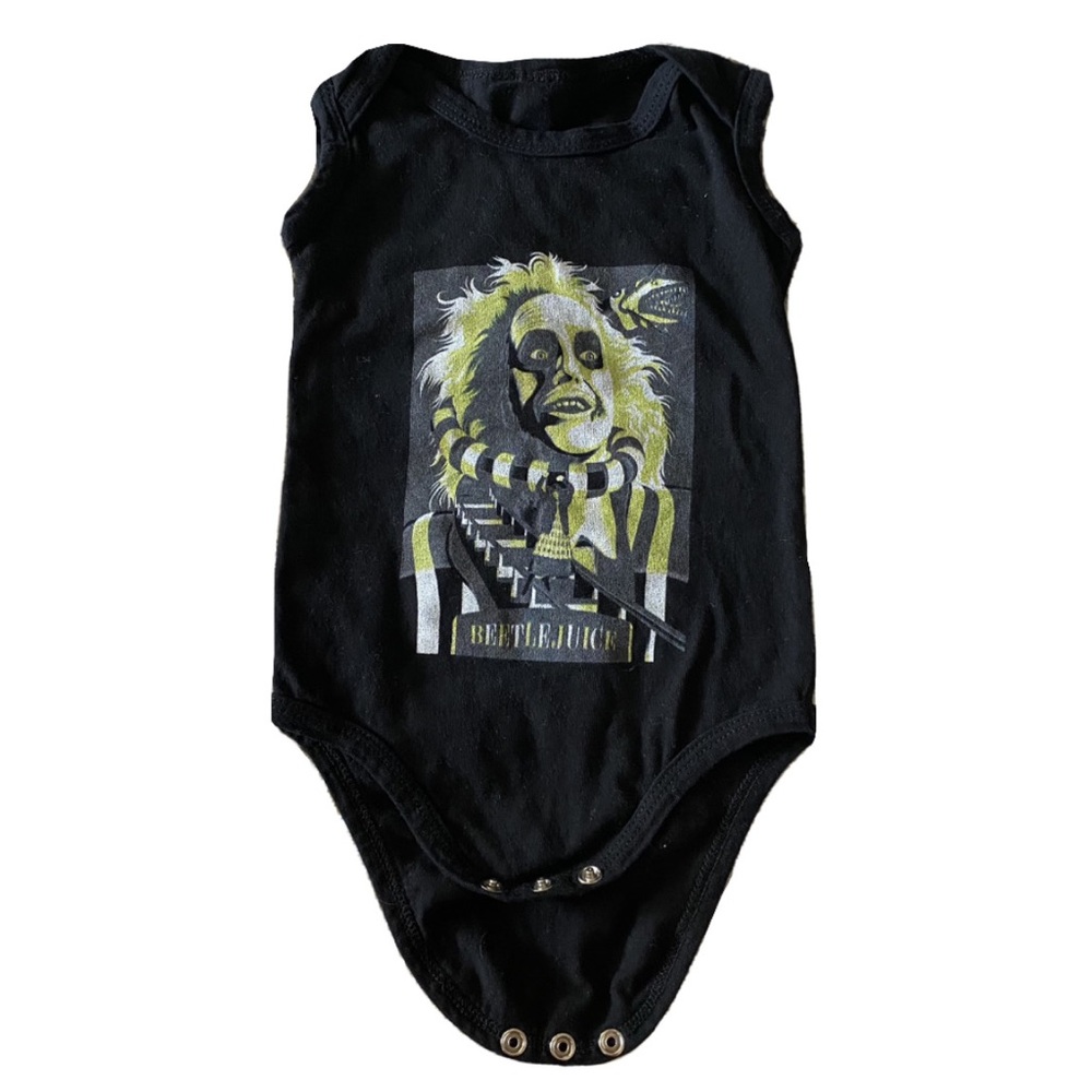 Beetlejuice baby onesie black 0-3 month - Picture 1 of 6